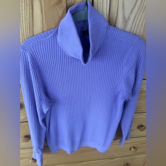 Talbots Purple Ribbed Turtleneck Sweater LP - Picture 1 of 2